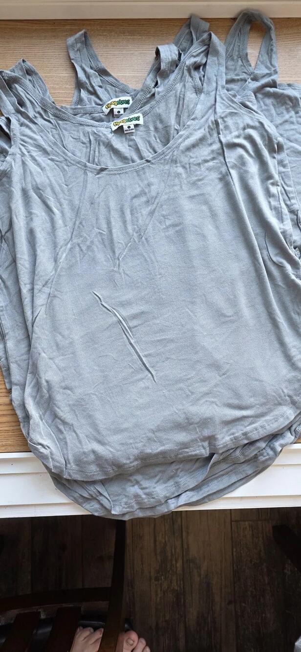 Lot of 10 Blank Gray Racerback Tanks Size S Rayon HTV Tie-Dye Dye
